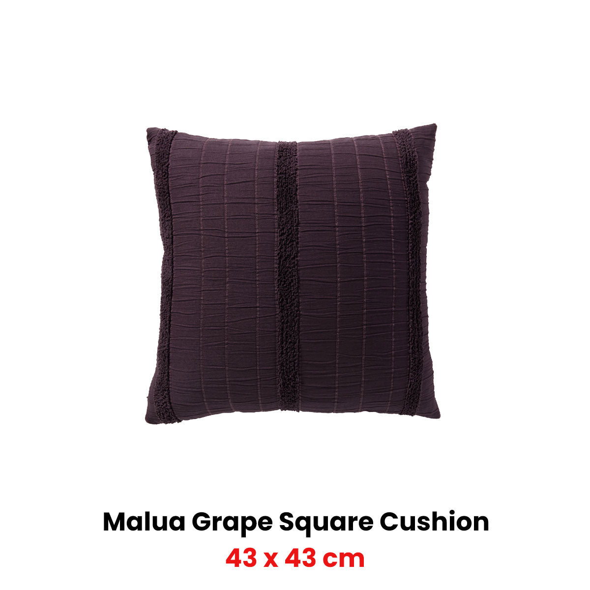 Malua Grape Velet Square Filled Cushion 43 x 43cm