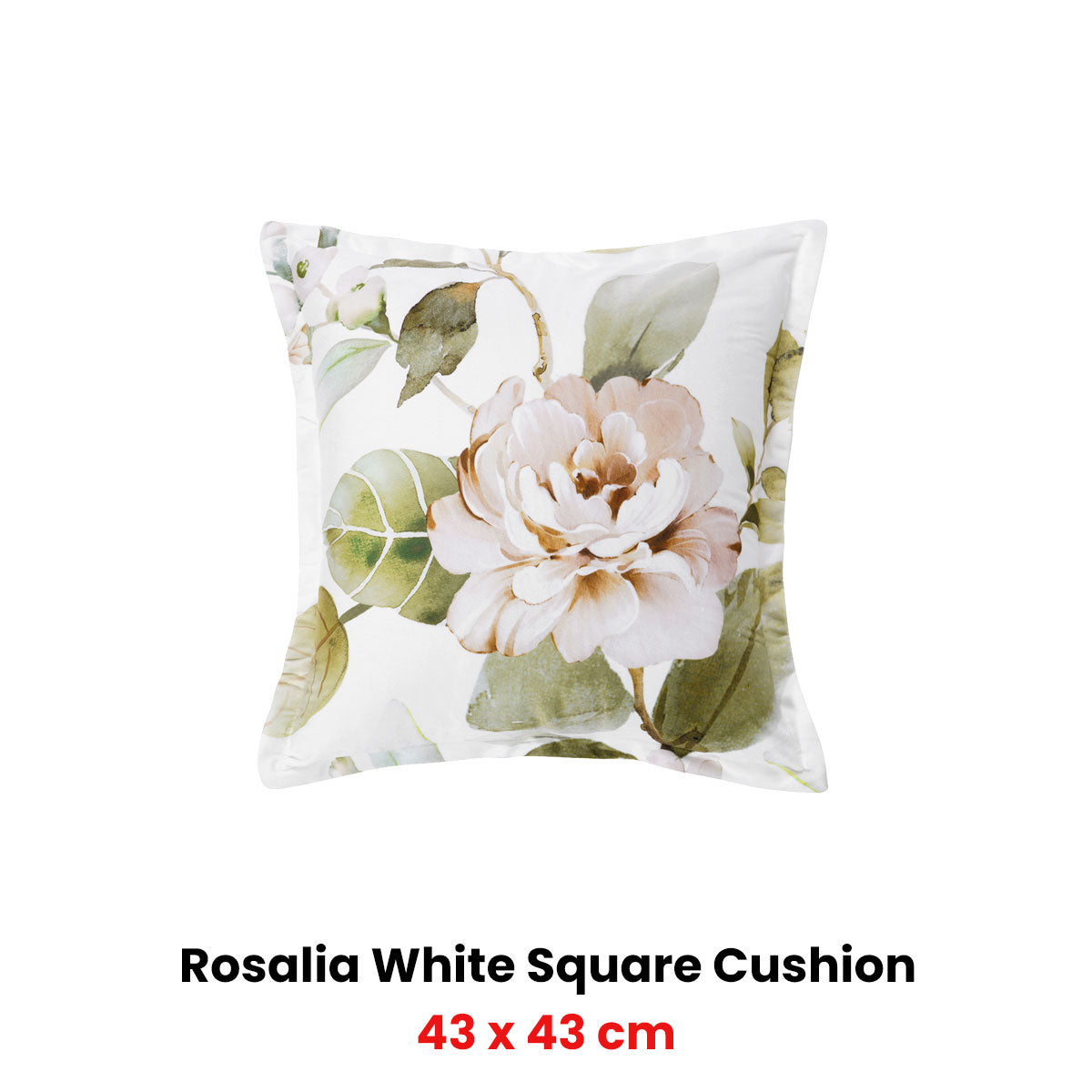 Rosalia White Square Filled Cushion 43 x 43cm