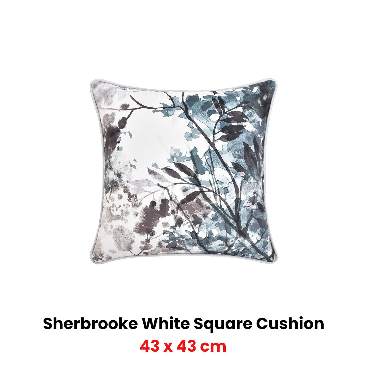 Sherbrooke White Velvet Square Filled Cushion 43 x 43cm