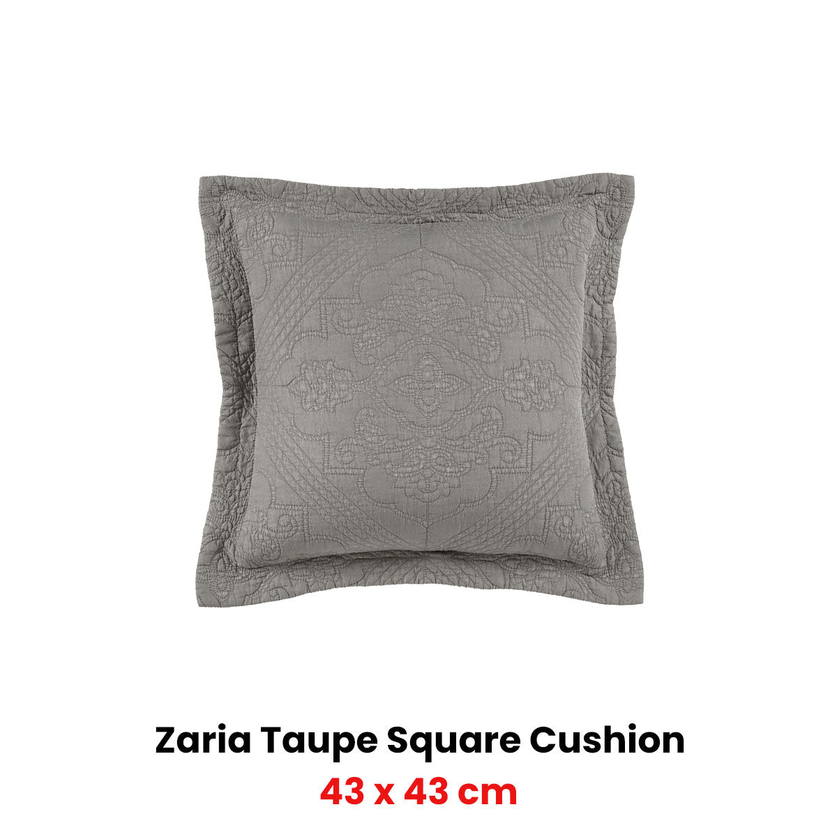 Zaria Taupe Square Filled Cushion 43 x 43cm