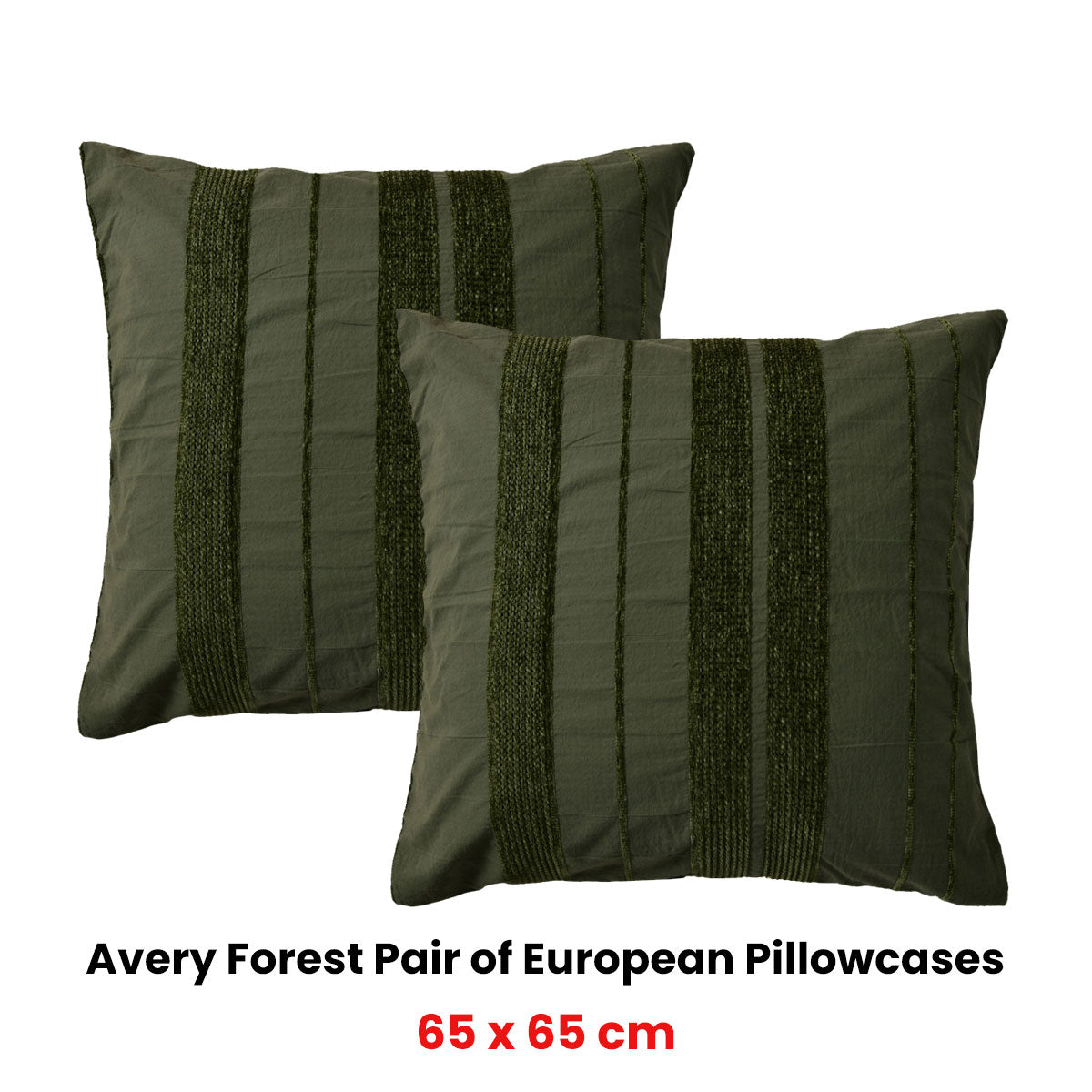 Pair of Avery Forest European Pillowcases 65 x 65cm
