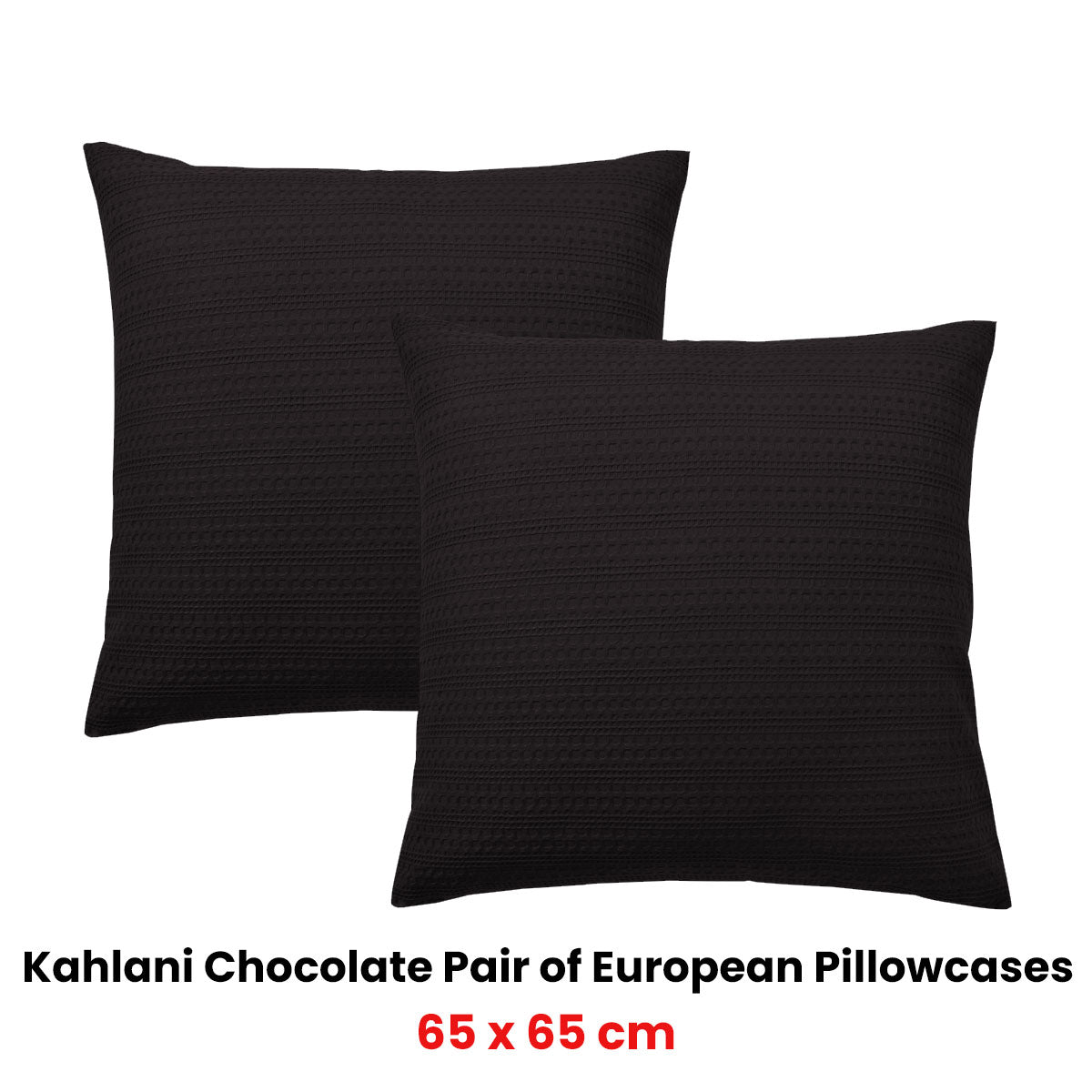 Pair of Kahlani Chocolate European Pillowcases 65 x 65cm
