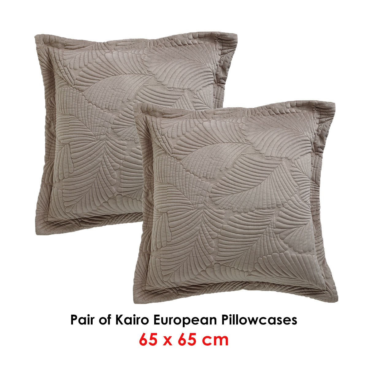 Pair of Kairo Taupe European Pillowcases