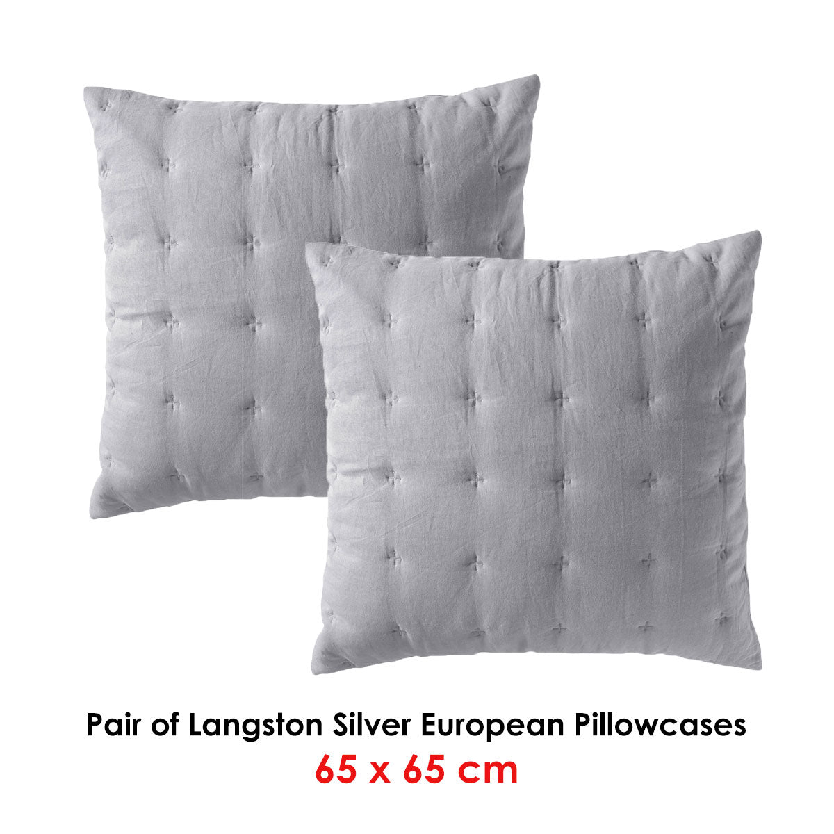 Pair of Langston Silver European Pillowcases