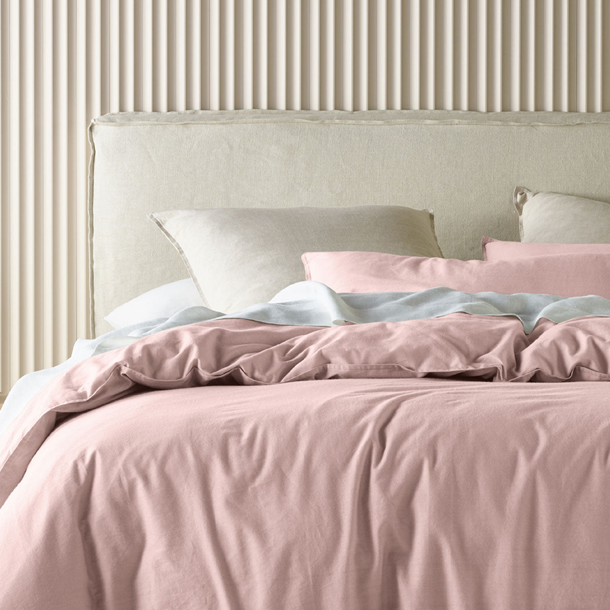 Acacia Blush Vintage Washed Cotton Quilt Cover Set Queen