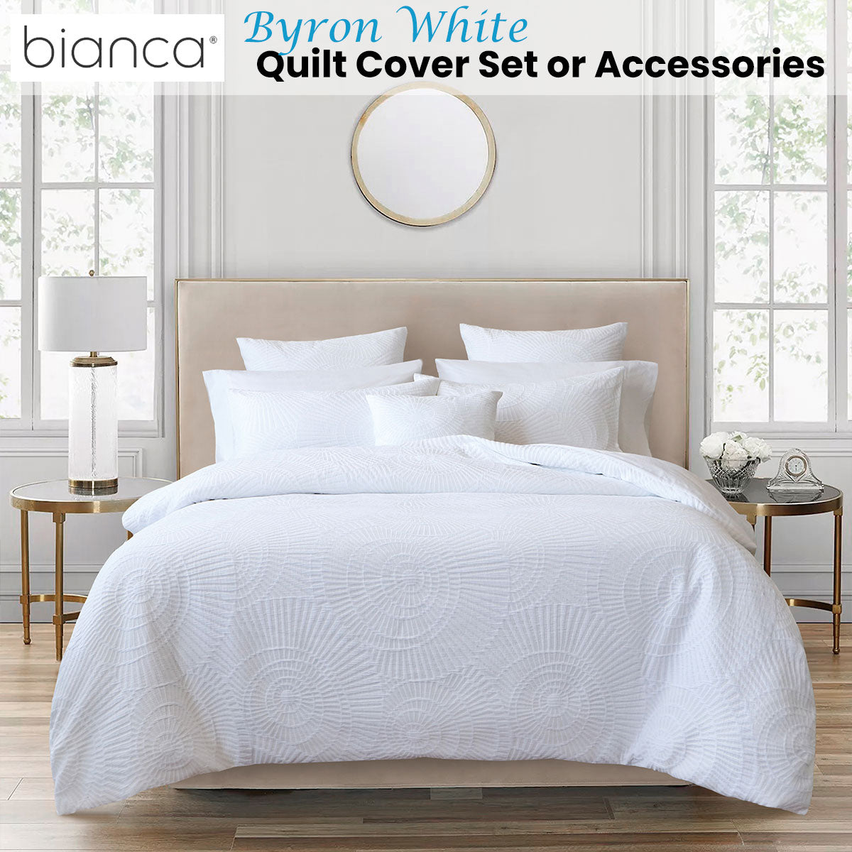 Byron White Quilt Cover Set Queen