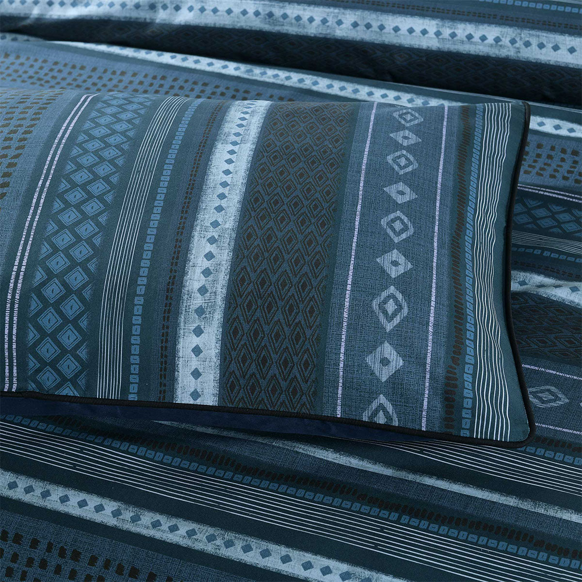 Como Teal Quilt Cover Set Super King