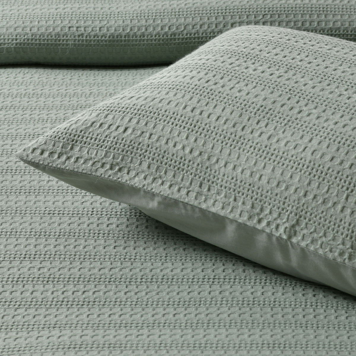 Kahlani Sage Waffle Quilt Cover Set Super King