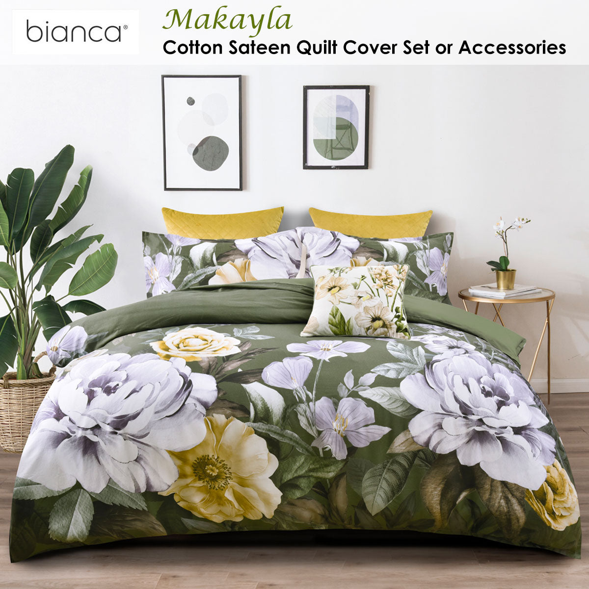 Makayla Cotton Sateen Quilt Cover Set Double
