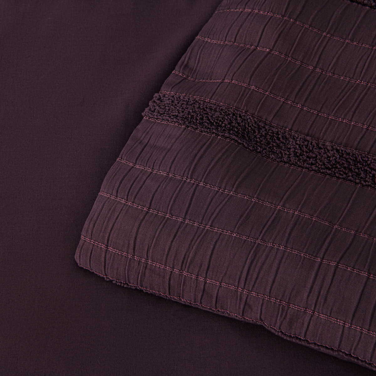 Malua Grape Jacquard Striped Quilt Cover Set Super King