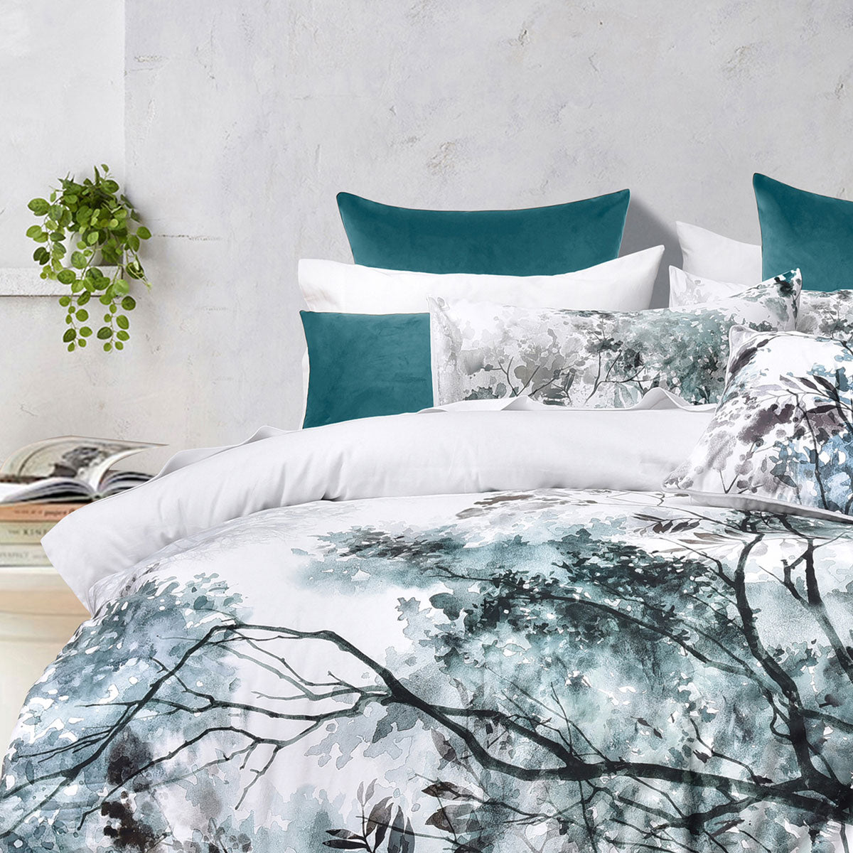 Sherbrooke White Cotton Sateen Quilt Cover Set Super King
