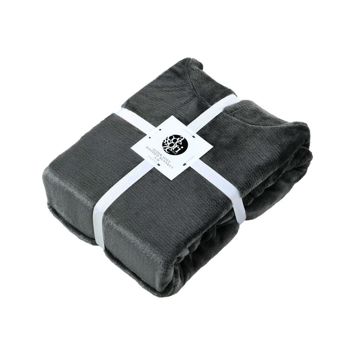 Grey Super Soft Hooded Blanket Extra Large