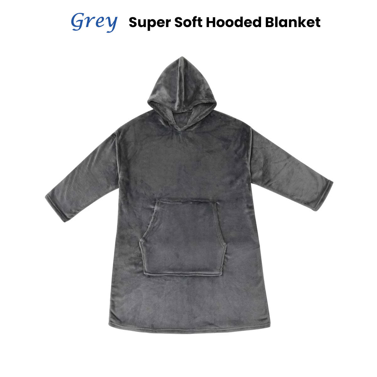 Grey Super Soft Hooded Blanket Small/Medium