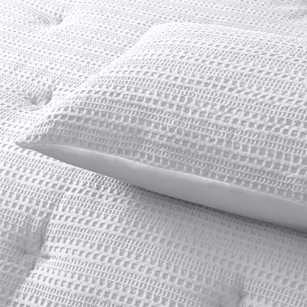 Soho Waffle White 3 Piece Comforter Set King
