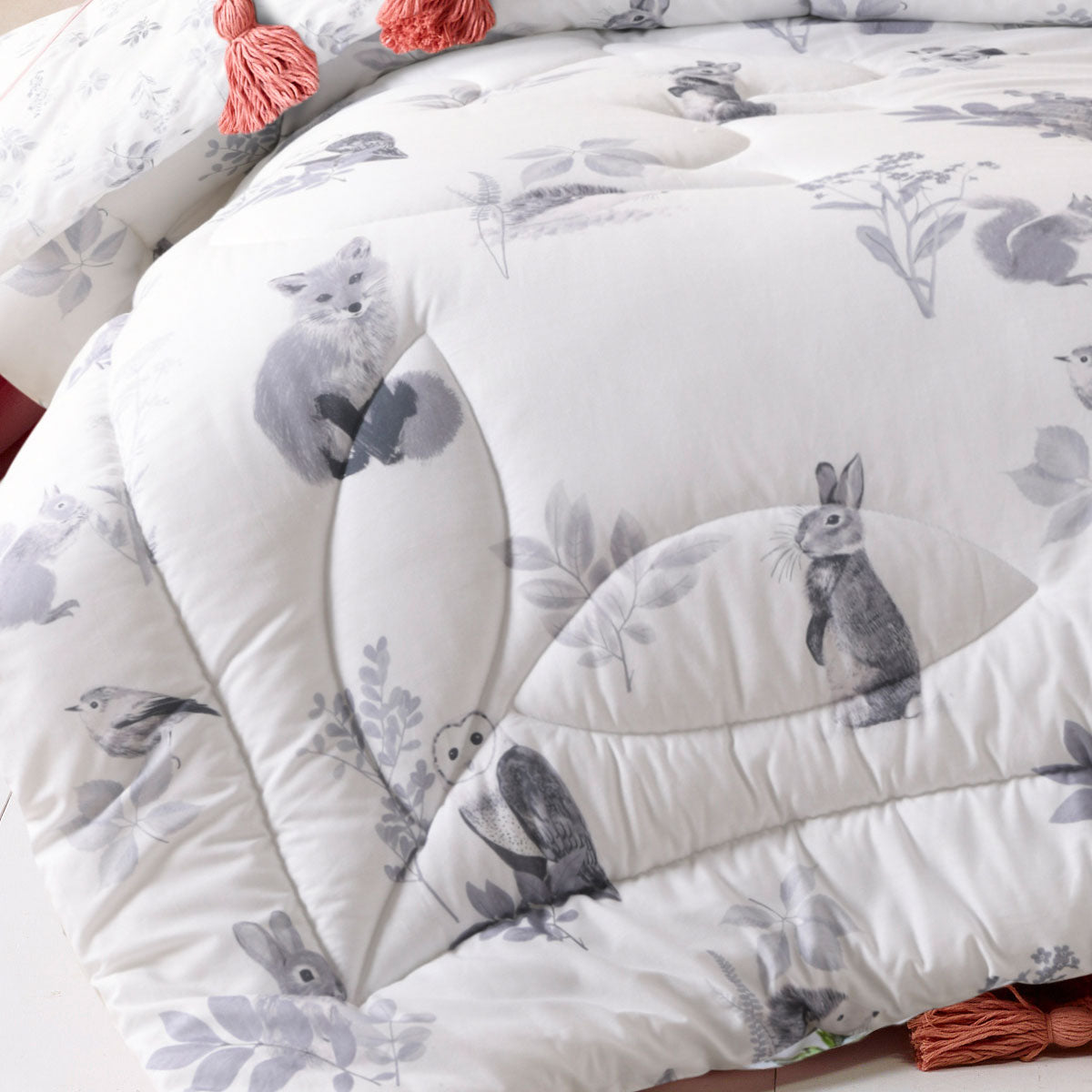 Woodland White 2 Piece Comforter Set Single