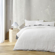 Accessorize Augusta White Ruched Quilt Cover Set Double