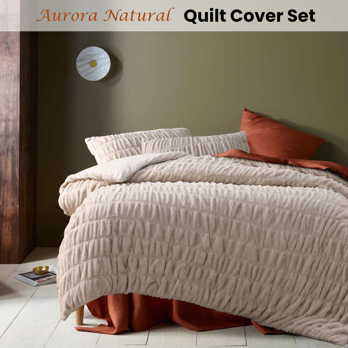Aurora Natural Quilt Cover Set Double