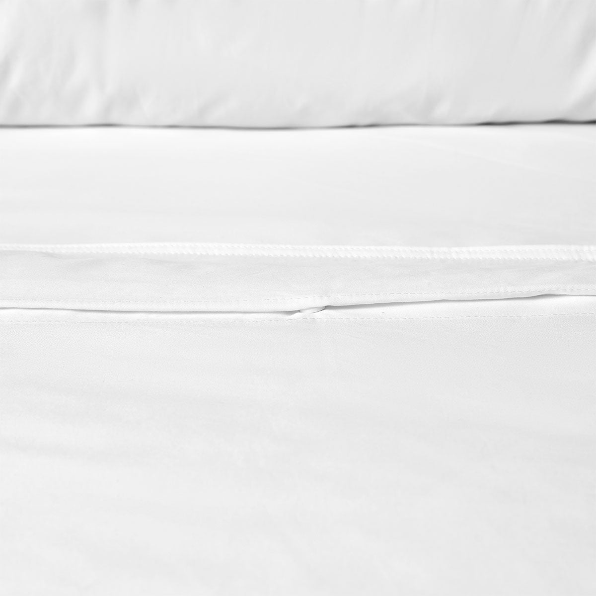 White 400TC White Bamboo Cotton Double Stitched Quilt Cover Set Queen