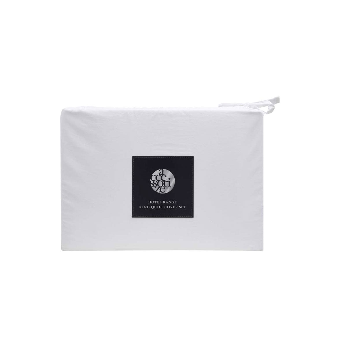 White Tailored Hotel Deluxe Cotton Quilt Cover Set Queen