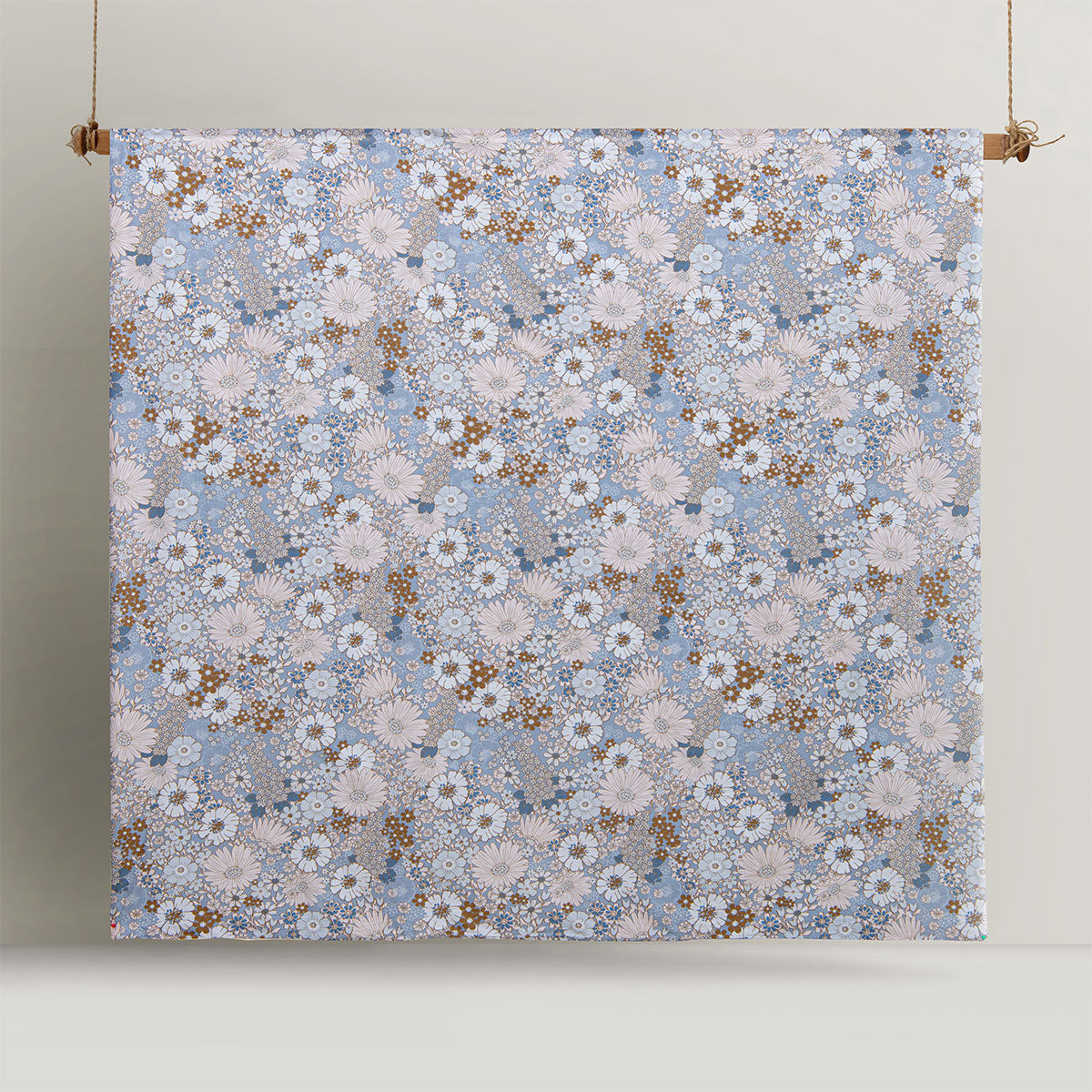 Rainbow Garden Blue Washed Cotton Quilt Cover Set Double