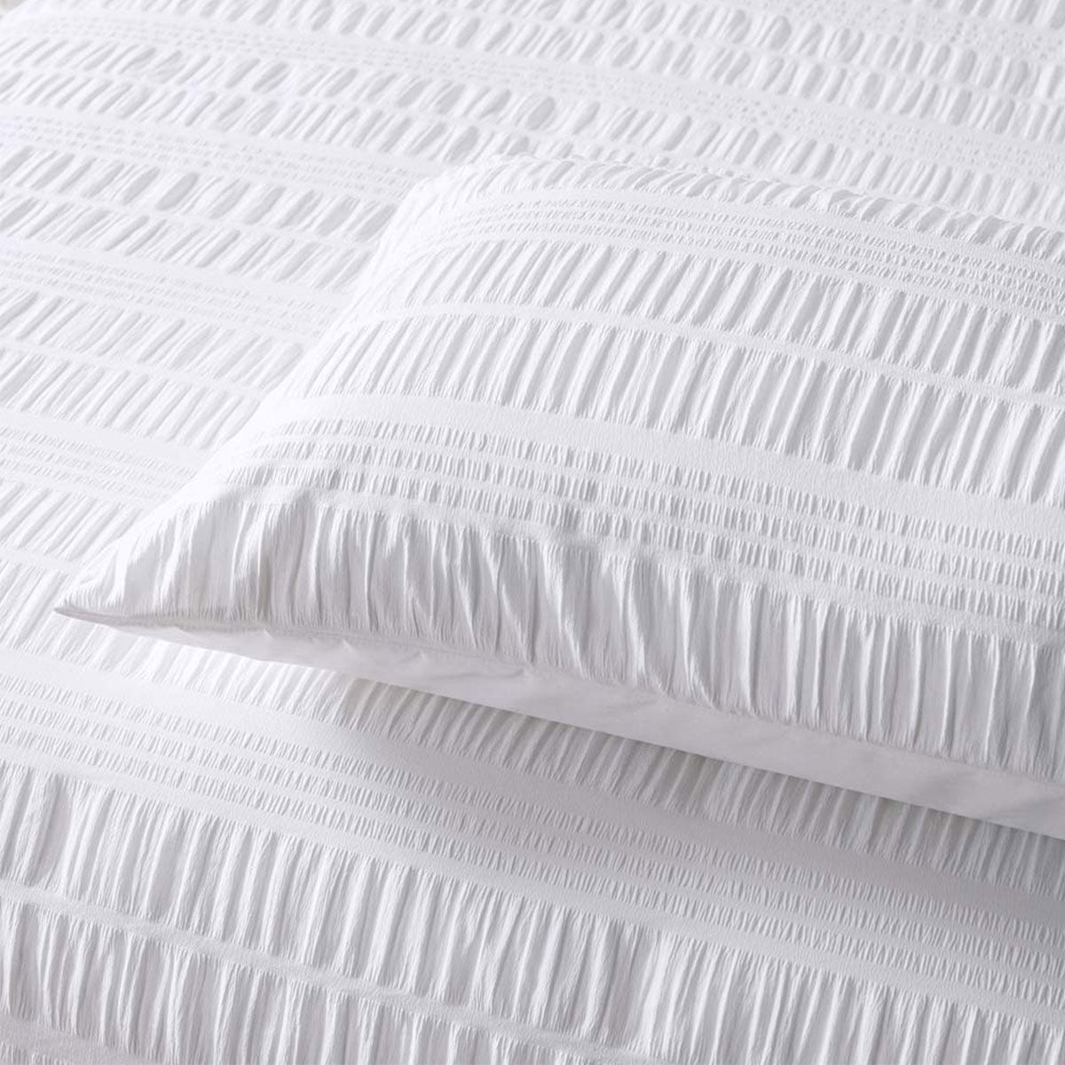 Seersucker White Quilt Cover Set Double