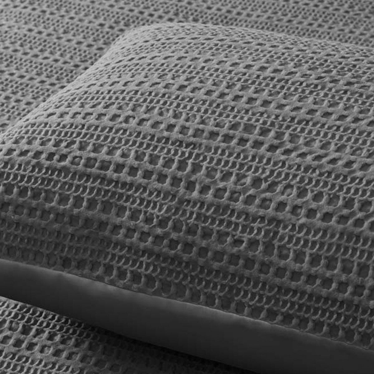 Soho Waffle Dark Grey Quilt Cover Set Queen