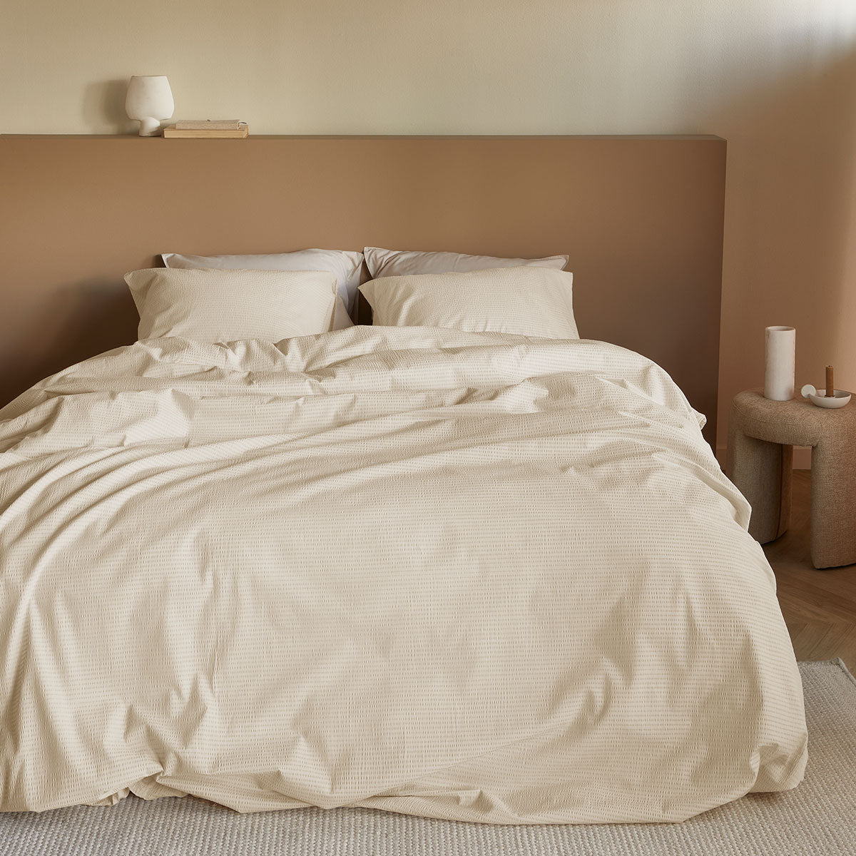 Bedding House Summer Sand Seersucker Cotton Quilt Cover Set King