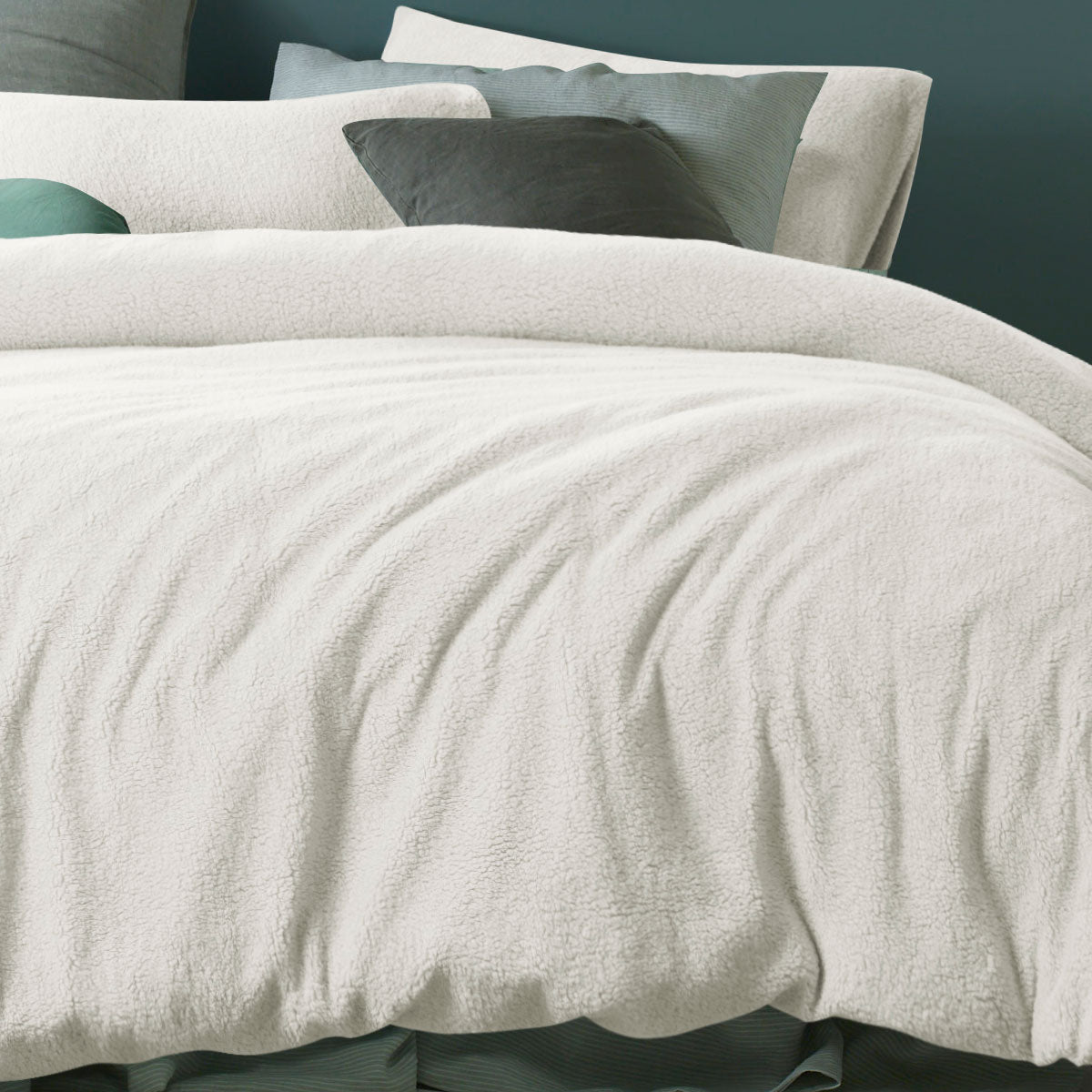 Teddy White Quilt Cover Set Queen