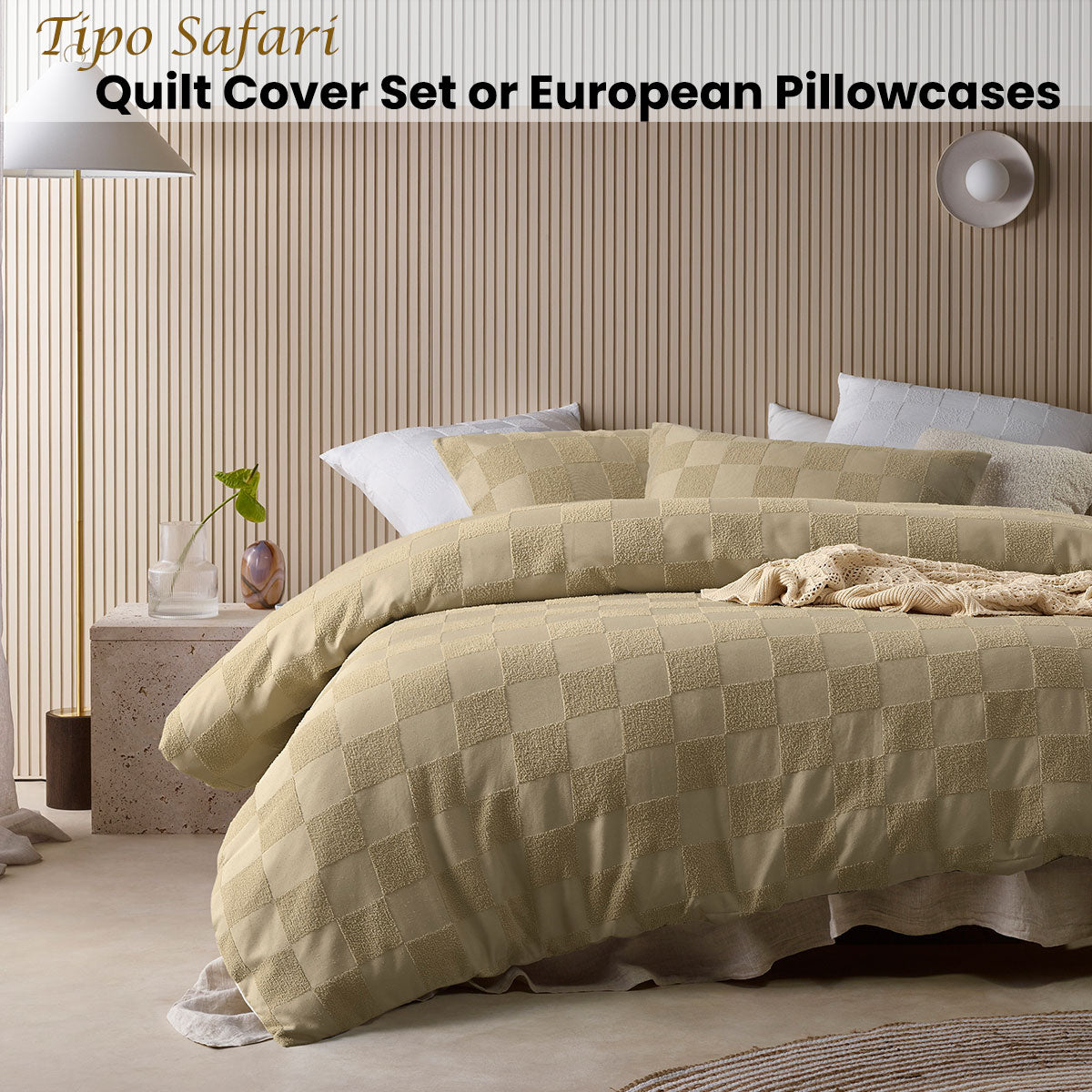 Tipo Safari Chenille Quilt Cover Set Double