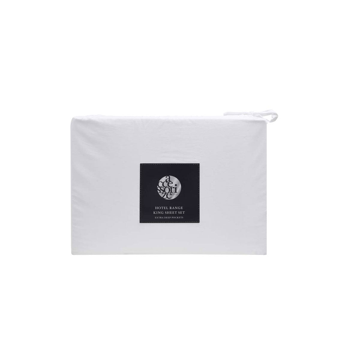 White/Black Piped Hotel Deluxe Cotton Sheet Set Super King
