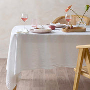 Vintage Design Homewares Helm White Washed Linen Cotton Tablecloth 150cm x 300cm