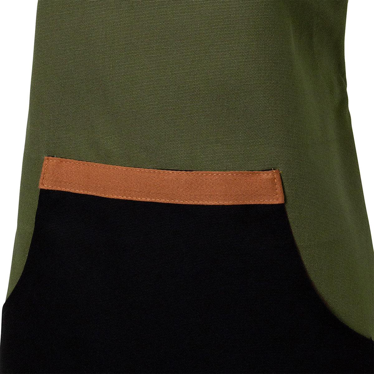 Selby Cotton Apron 83 x 68 cm Olive & Black