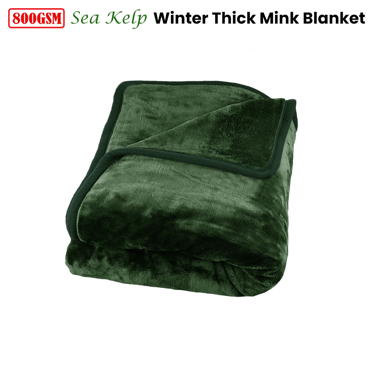 800GSM Luxury Winter Thick Mink Blanket Sea Kelp Queen
