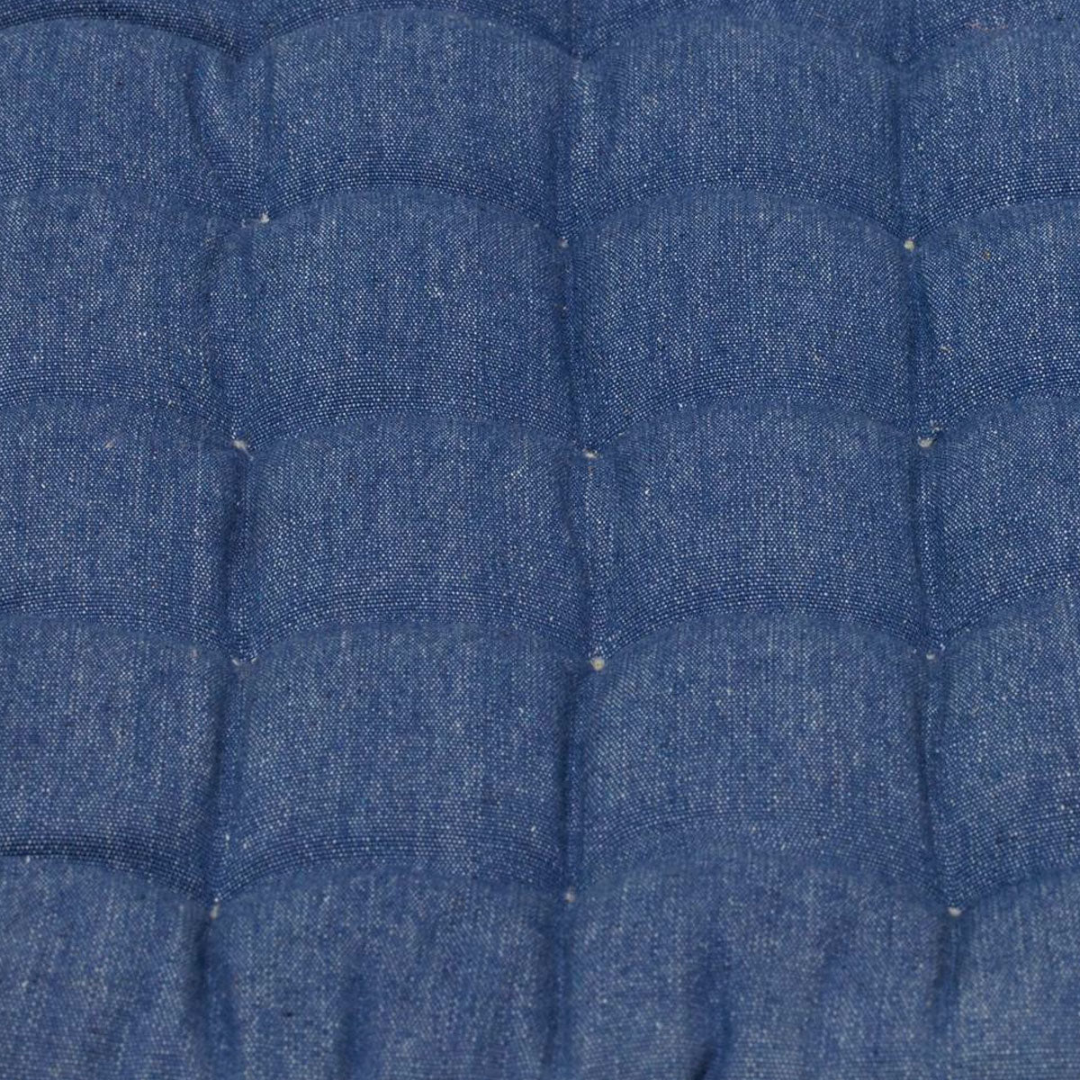 Set of 2 Outdoor 100% Cotton Chair Pads 40 x 40 cm Solid Blue