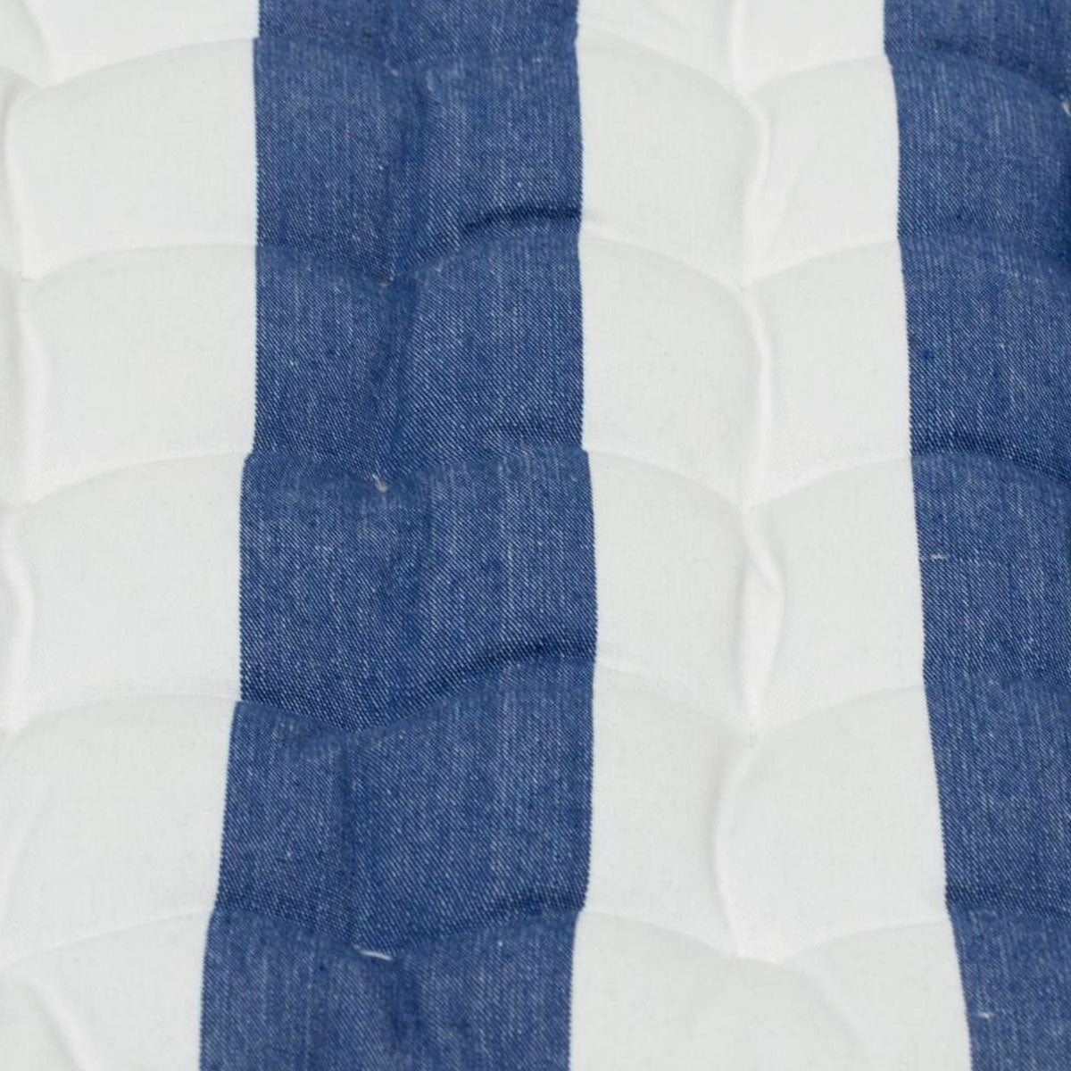 Set of 2 Outdoor 100% Cotton Chair Pads 40 x 40 cm Striped Blue
