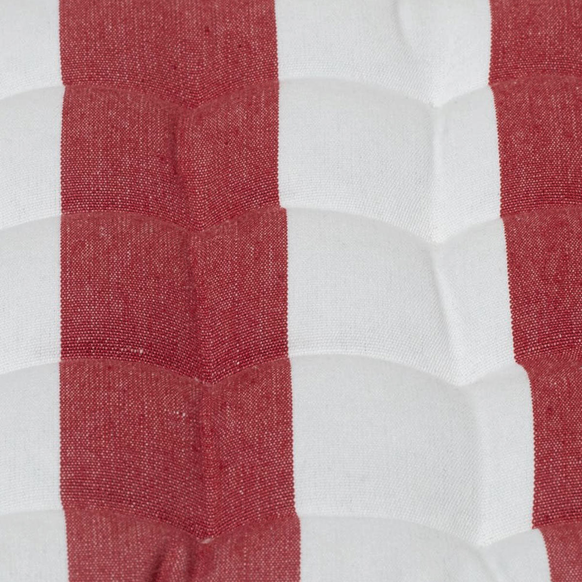 Set of 2 Outdoor 100% Cotton Chair Pads 40 x 40 cm Striped Red