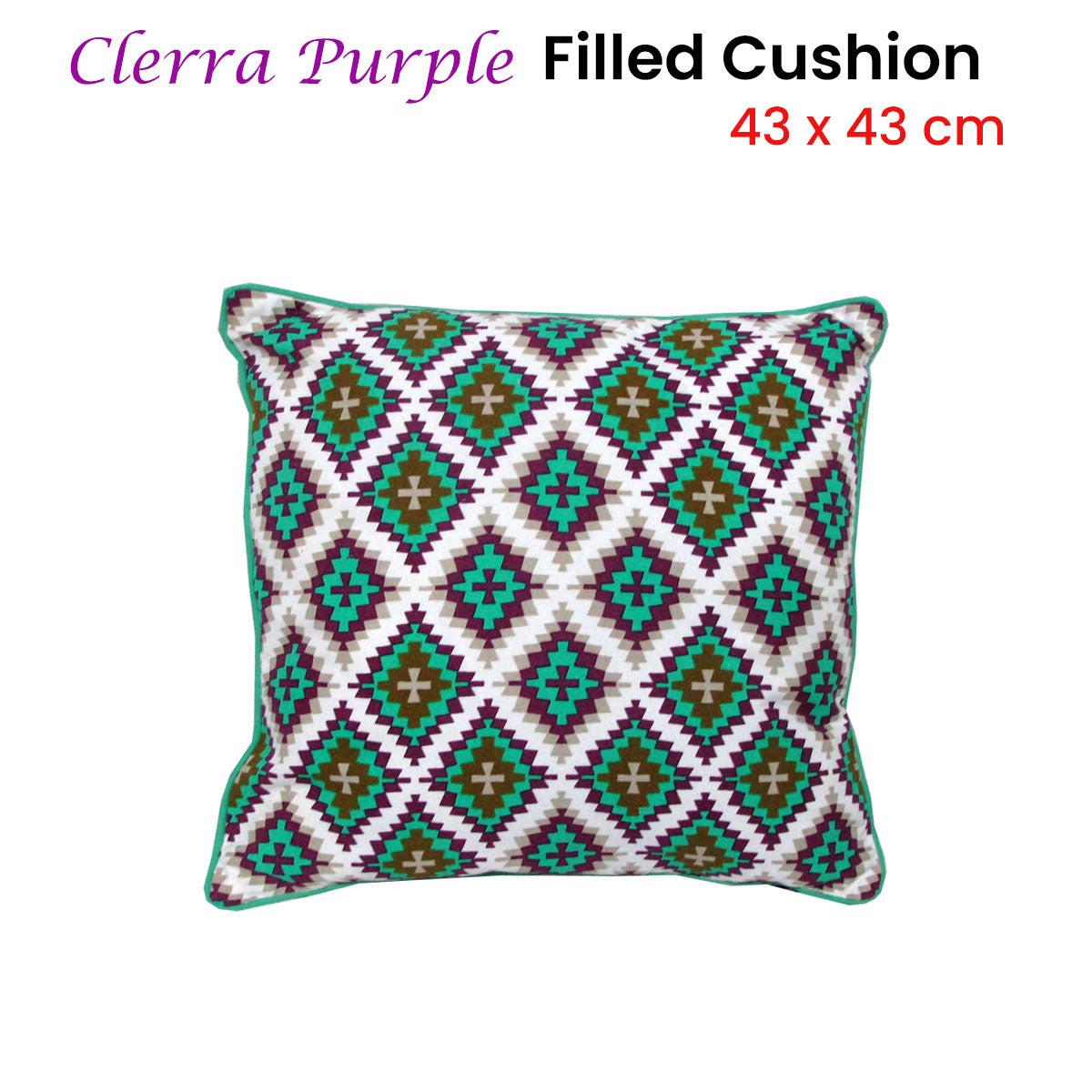 Clerra Purple Filled Cushion 43 x 43 cm