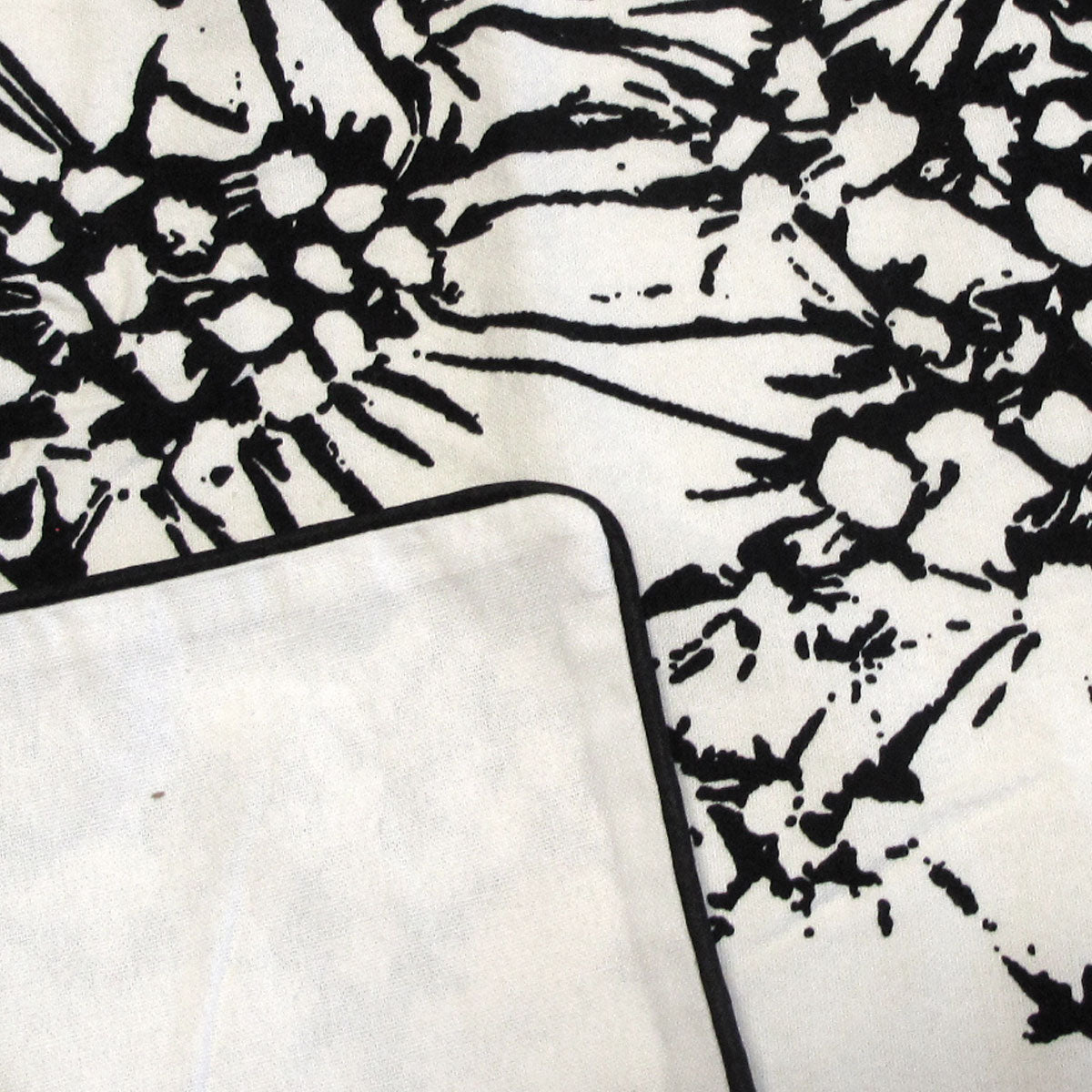 Aida Black Printed Cotton Cushion Cover 43 x 43cm