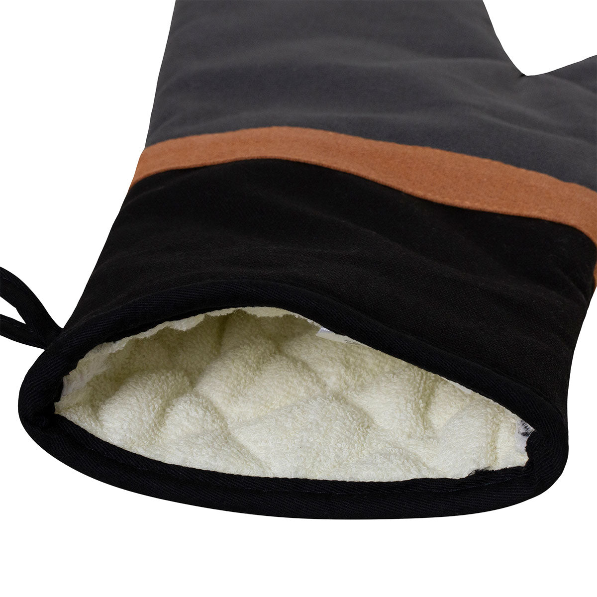 Selby Cotton Oven Mitt 34 x 15 cm Charcoal & Black