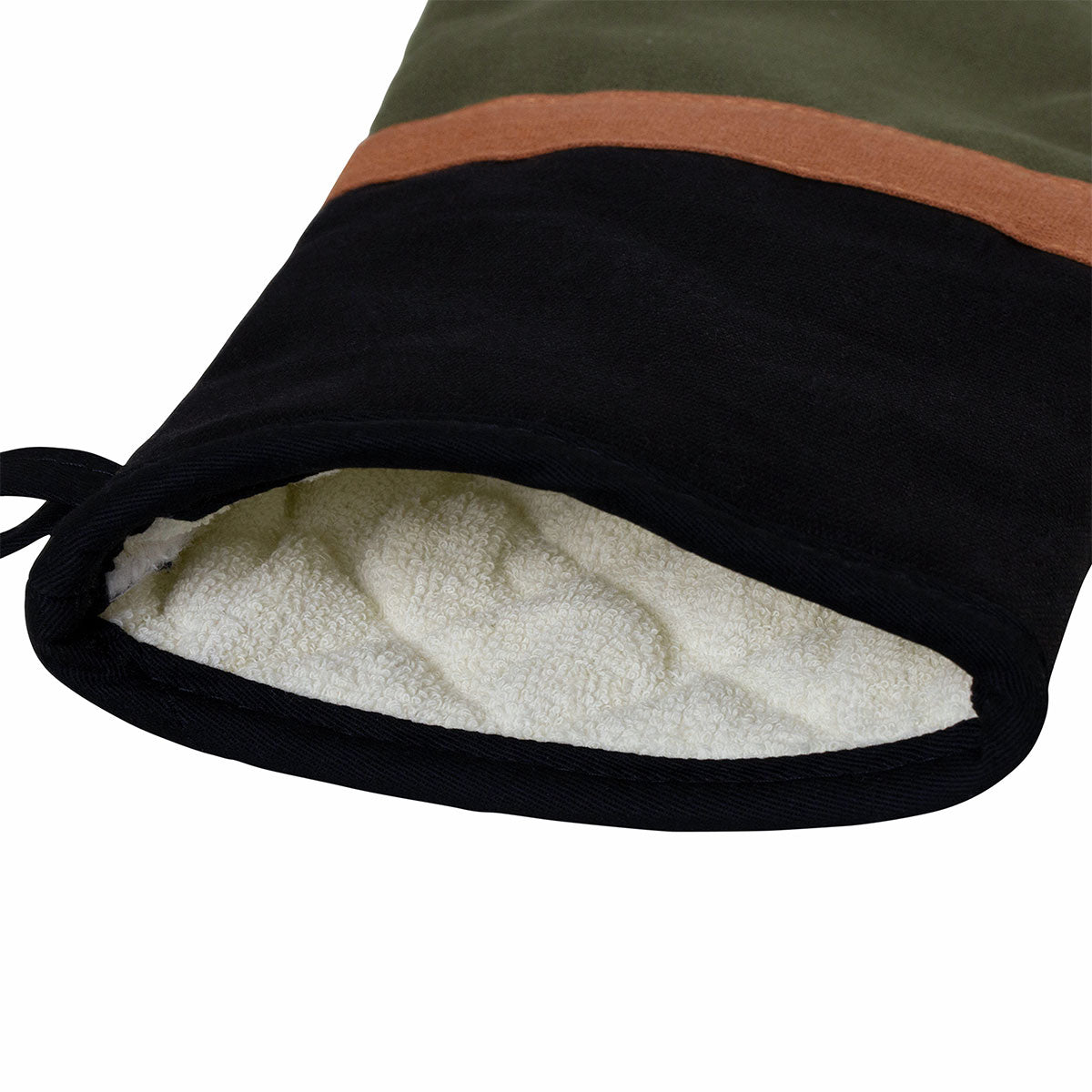 Selby Cotton Oven Mitt 34 x 15 cm Olive & Black