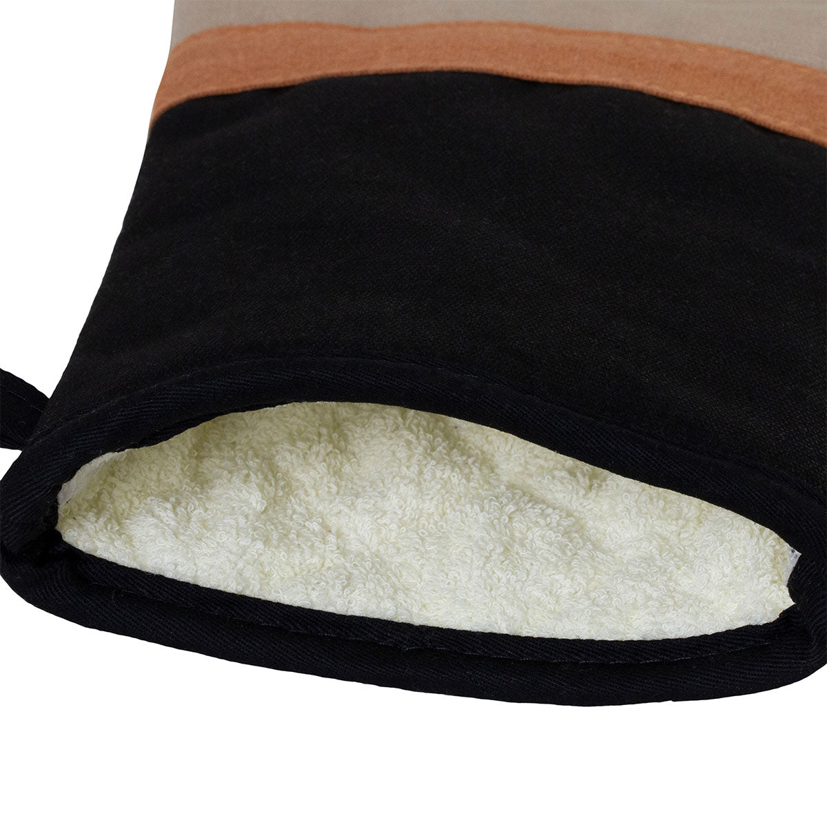 Selby Cotton Oven Mitt 34 x 15 cm Sandstone & Black