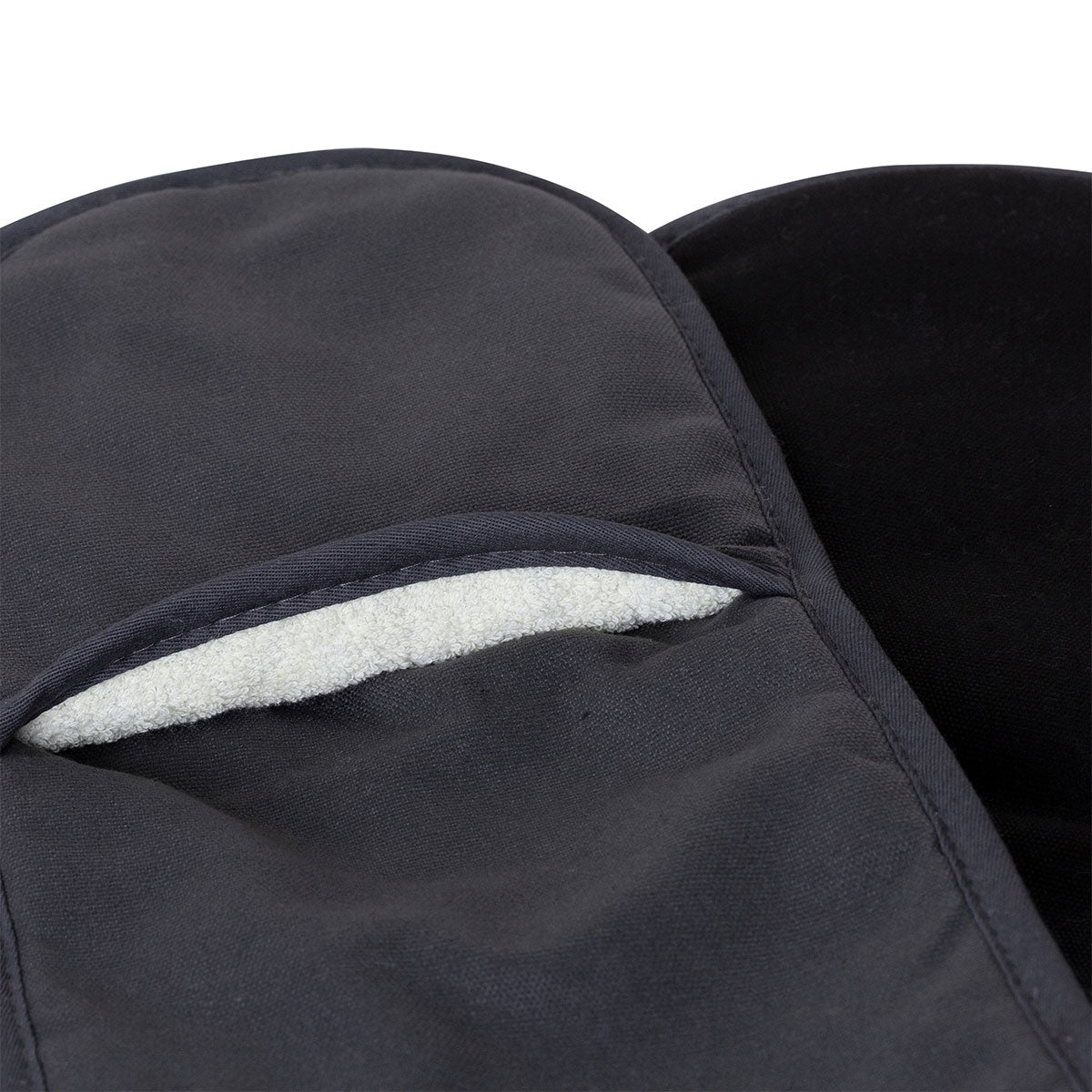 Selby Cotton Double Oven Mitt Glove 17 x 82 cm Charcoal & Black