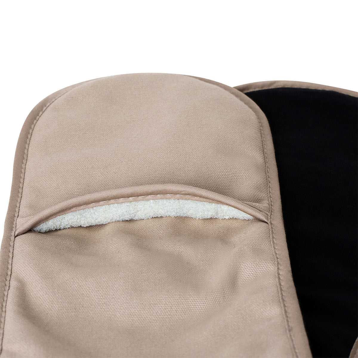 Selby Cotton Double Oven Mitt Glove 17 x 82 cm Sandstone & Black