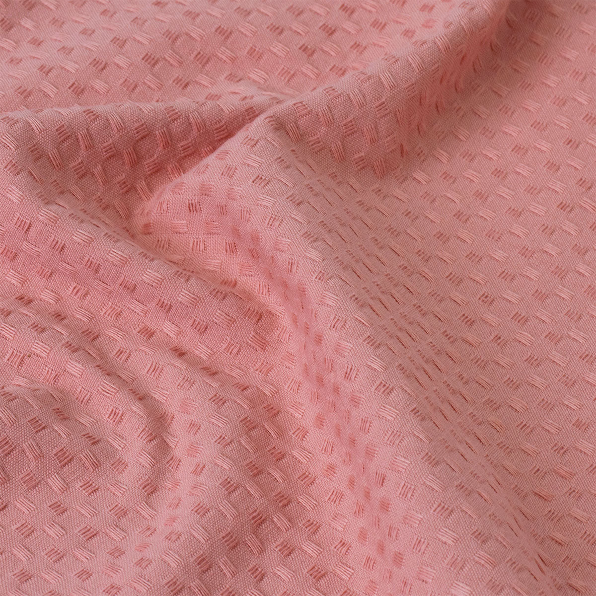 Waffle Set of 4 Cotton Tea Towels 50 x 70 cm Clay Pink