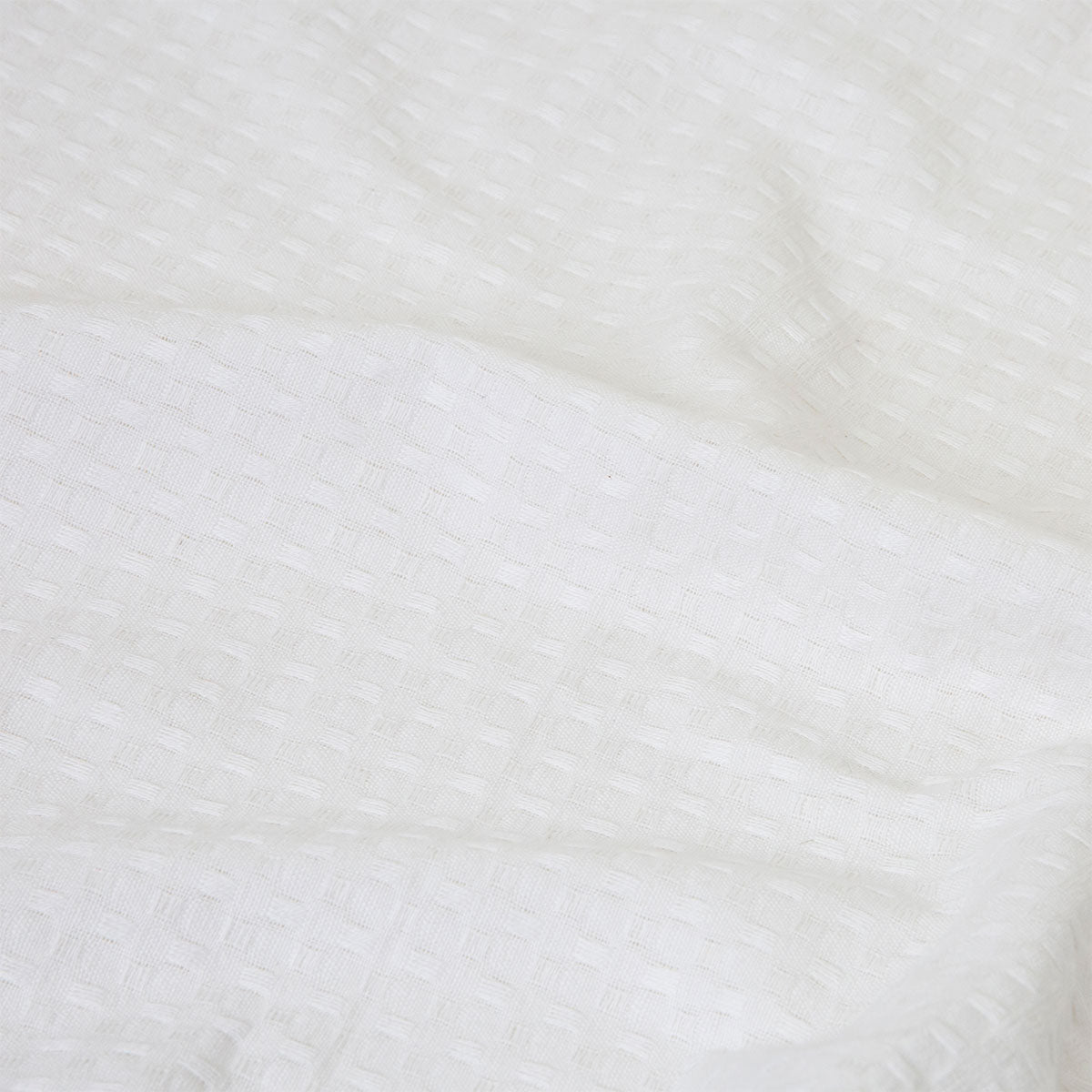 Waffle Set of 4 Cotton Tea Towels 50 x 70 cm White