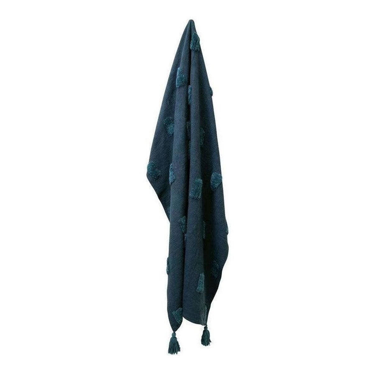 Quinn 100% Cotton Textured Throw 130 x 160 cm Indigo & Majolica