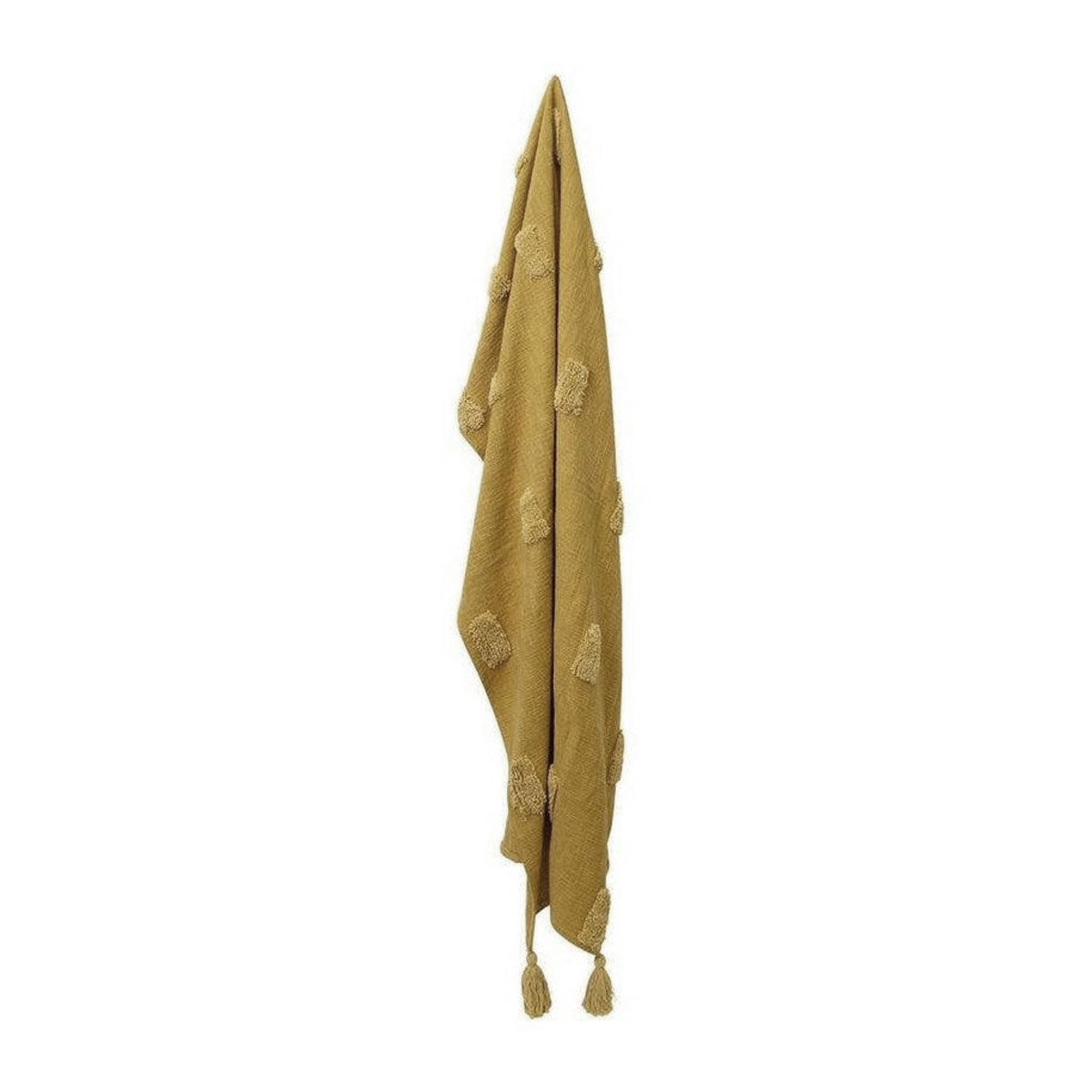 Quinn 100% Cotton Textured Throw 130 x 160 cm Ochre & Jojoba