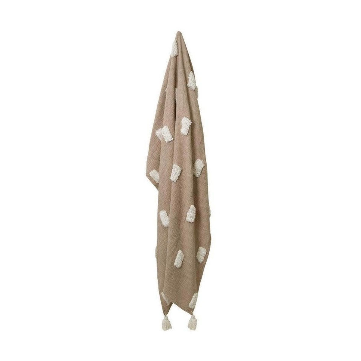 Quinn 100% Cotton Textured Throw 130 x 160 cm Sandstone & Ivory