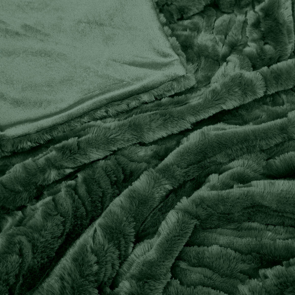 Rita Sea Kelp Faux Mohair Throw Rug 130 x 160cm