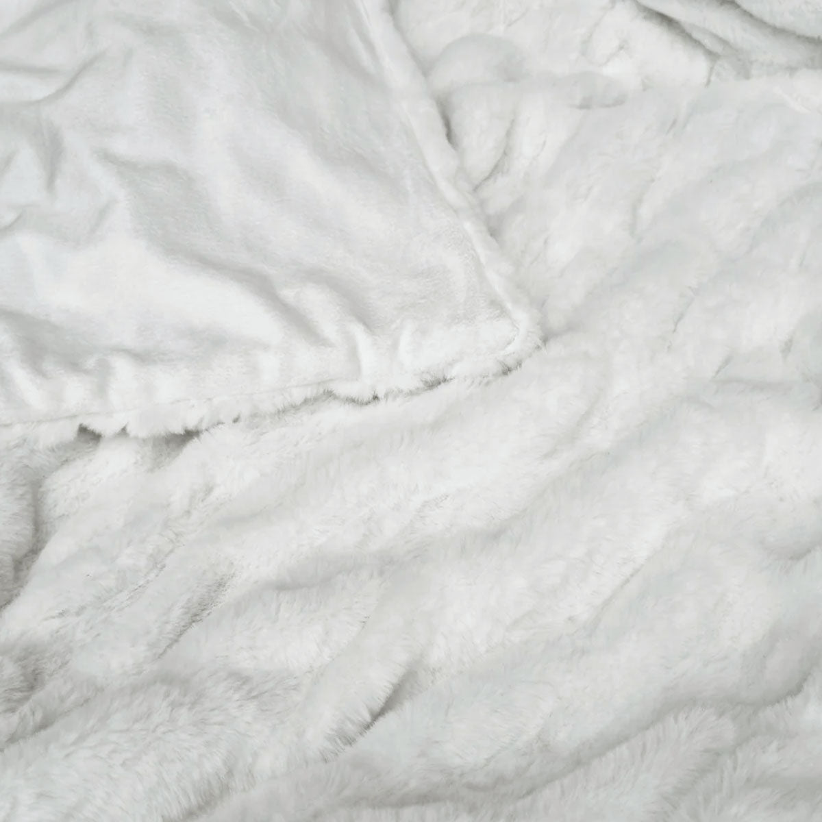 Skyler Ivory Faux Fur Throw Rug 130 x 160cm